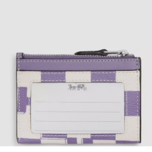 COACH- Checkerboard ID Case / Key Ring (Lavender/Chalk) - Picture 2 of 5